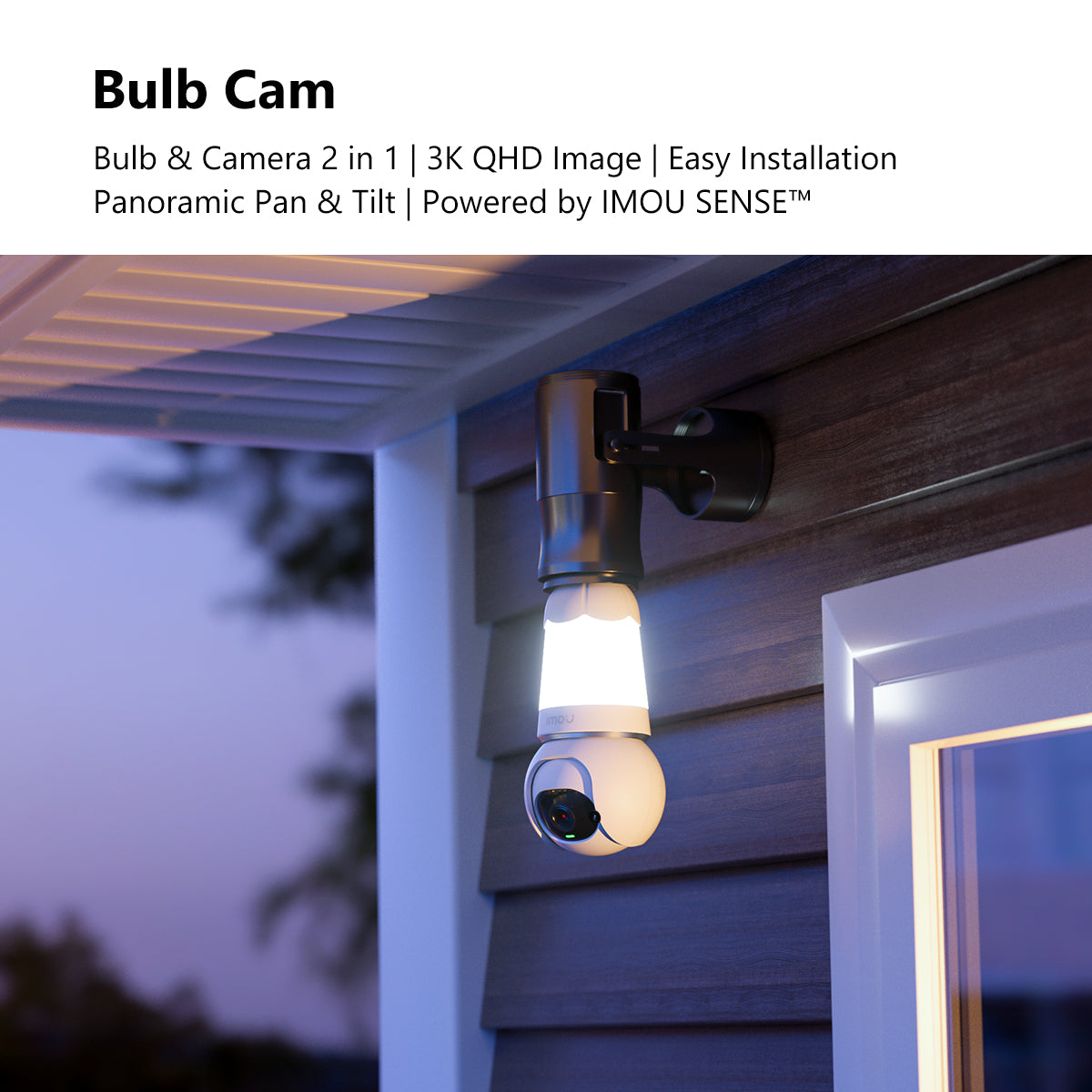 IMOU Bulb Cam 2K (3MP) Panoramic PT Wi-Fi Security Camera