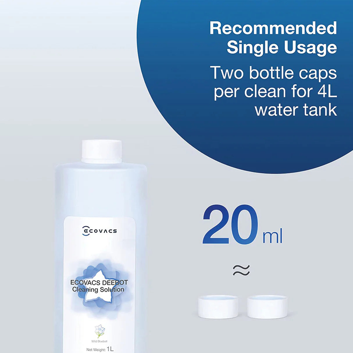 ECOVACS DEEBOT Cleaning Detergent Solution – Wild Bluebell Scent (1 L)