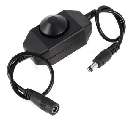 12VDC LED DIMMER STEPLESS 5.5x2.1mm BLK DC LINE DIMMER