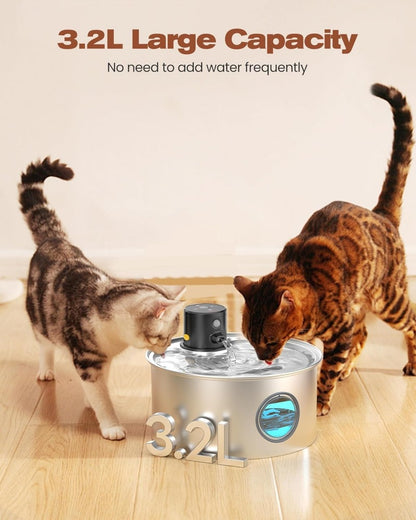 BNETA Pet Stainless Steel Battery Water Fountain W2