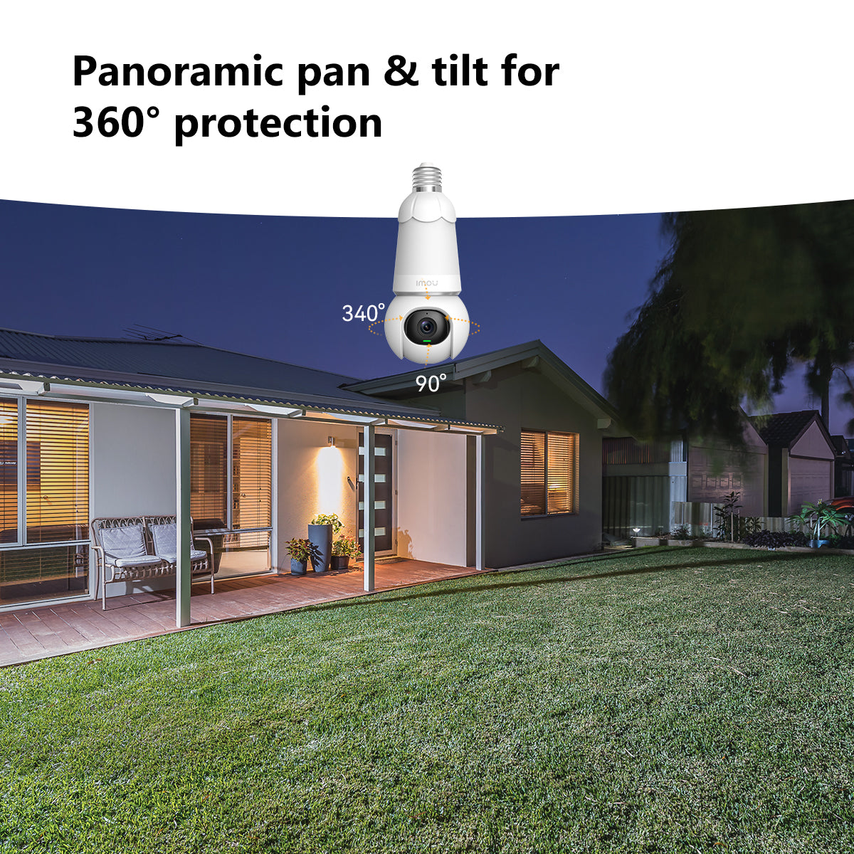 IMOU Bulb Cam 2K (3MP) Panoramic PT Wi-Fi Security Camera