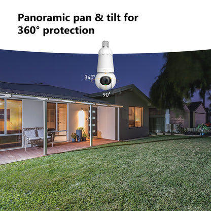 IMOU Bulb Cam 2K (3MP) Panoramic PT Wi-Fi Security Camera
