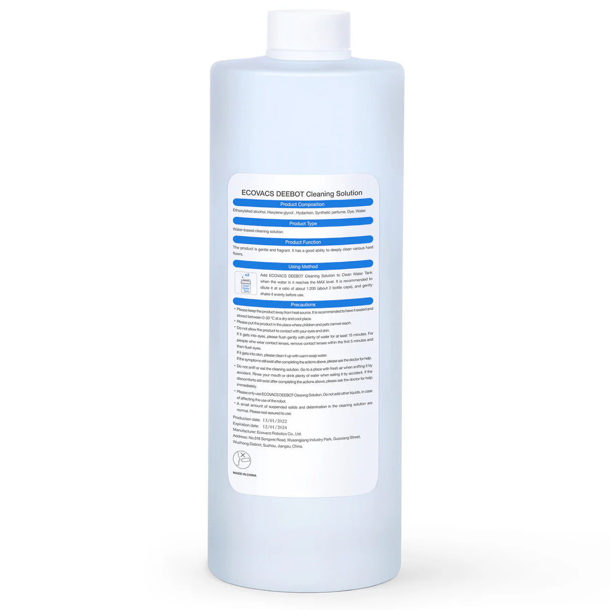 ECOVACS DEEBOT Cleaning Detergent Solution – Wild Bluebell Scent (1 L)