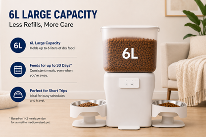 BNETA F24-DC Smart Wi-Fi Dual Automatic Pet Feeder with HD Camera – 6L