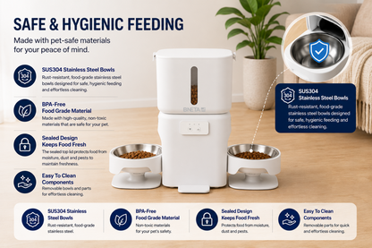 BNETA F24-DC Smart Wi-Fi Dual Automatic Pet Feeder with HD Camera – 6L