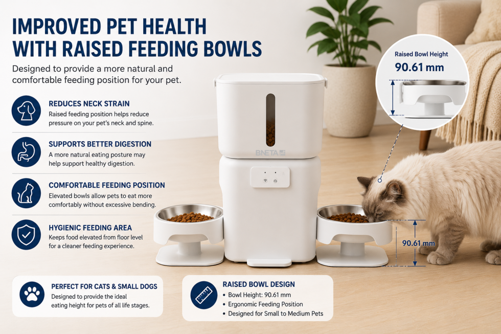 BNETA F24-DC Smart Wi-Fi Dual Automatic Pet Feeder with HD Camera – 6L