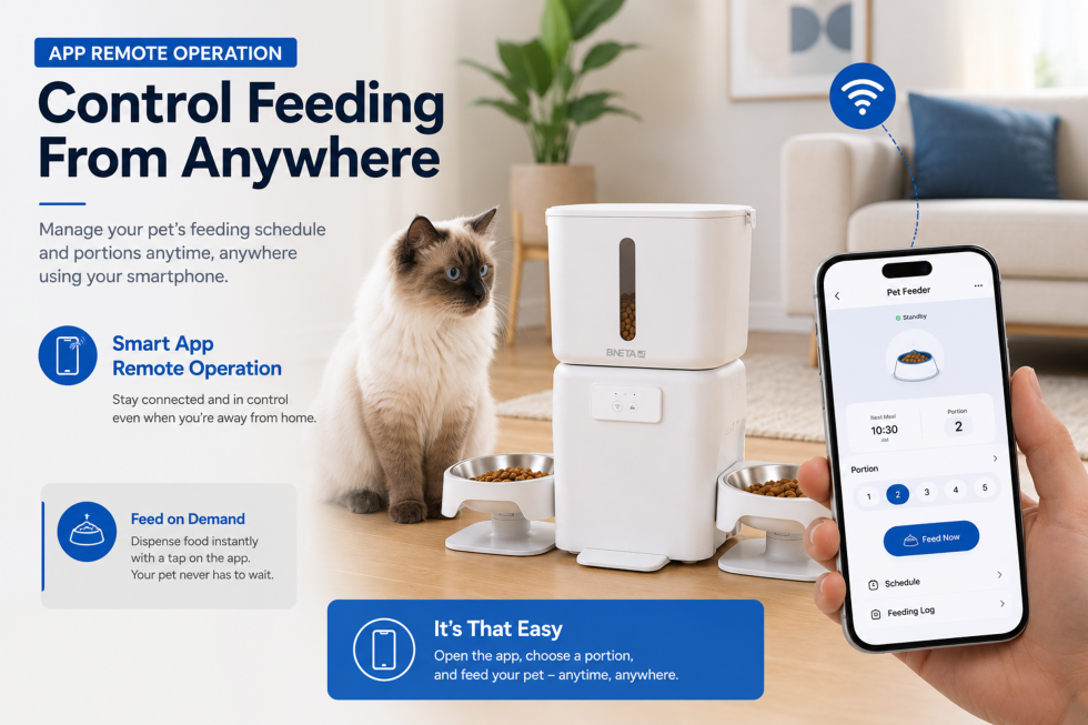 BNETA F24-DW Smart Wi-Fi Dual Automatic Pet Feeder – 6L