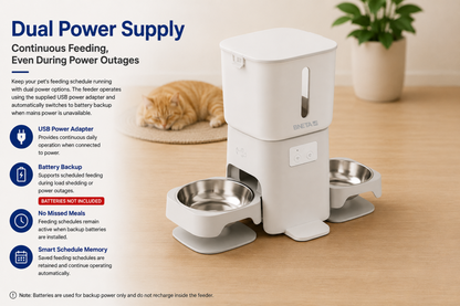 BNETA F24-DW Smart Wi-Fi Dual Automatic Pet Feeder – 6L