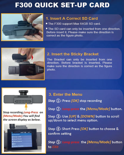 BNETA F300 2MP DashCam – 3 Channel Simultaneous Recording