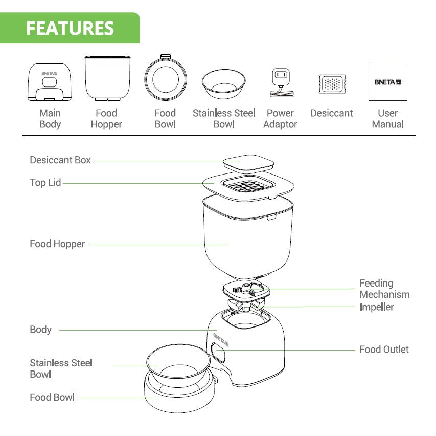 BNETA Automatic Pet Feeder F14-L