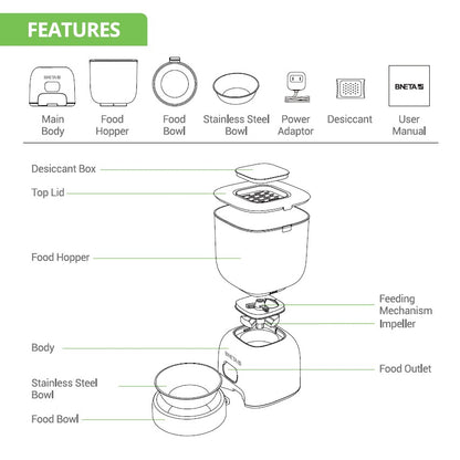 BNETA Automatic Pet Feeder F14-L