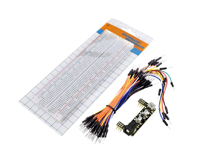 BREADBOARD PWR MOD + 830 HOLES SOLDERLESS KS0312