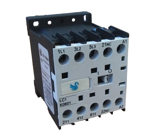 AC CONTACTOR 6A 12VAC COIL 3P, 3-NO & 1-N.C AUX LC1-K0601-12V