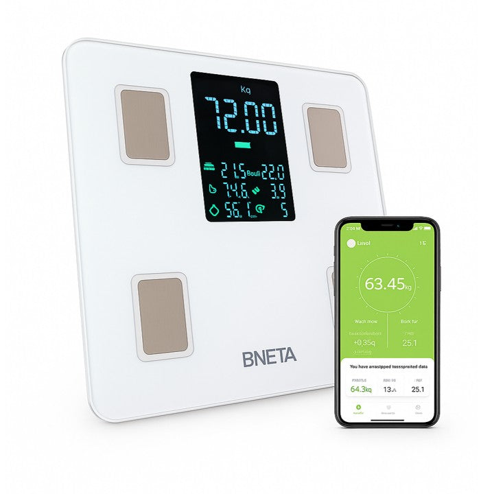 BNETA CS20A Smart Body Scale with Colour LED Display – Bluetooth Body Composition Analyzer