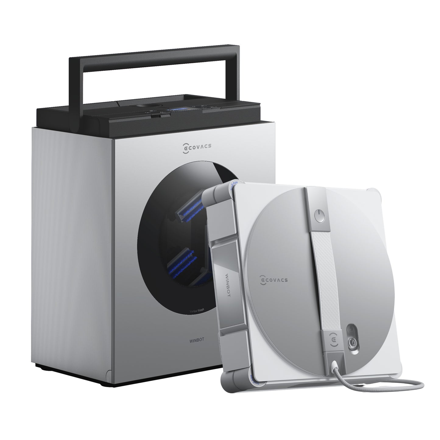 ECOVACS WINBOT W3 OMNI Robot Window Cleaner – Vortex Wash and WIN-SLAM 5.0 Sensor Detection
