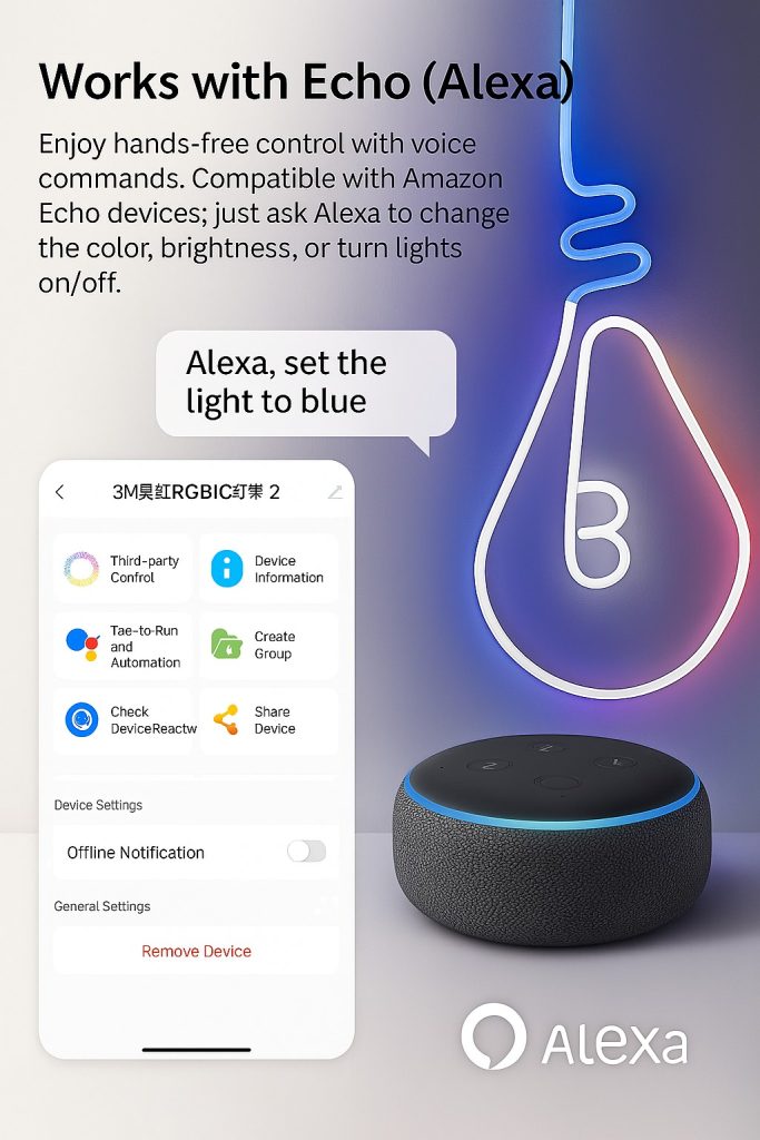 BNETA IoT Smart Neon Rope Light – 5M