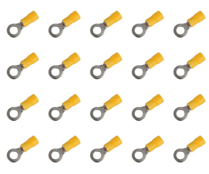 TERMINAL PRE-INS RING LUG YL R=10.5mm - 100/BAG 20TIF-RV55-10