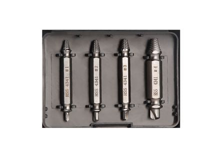ALLOY STEEL SCREW EXTRACTOR SET 4PC HSS4341-S2