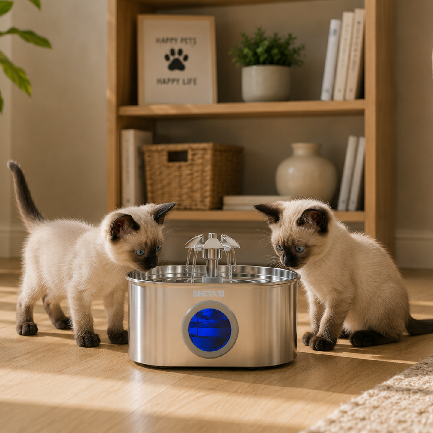 BNETA Pet W1 Automatic Stainless Steel Pet Water Fountain with Circulating Filtration