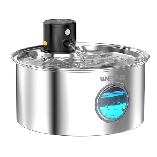 BNETA Pet Stainless Steel Battery Water Fountain W2