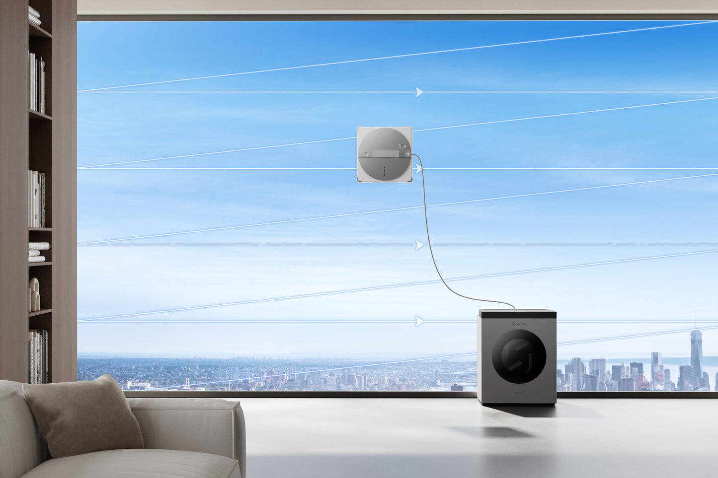 ECOVACS WINBOT W3 OMNI Robot Window Cleaner – Vortex Wash and WIN-SLAM 5.0 Sensor Detection