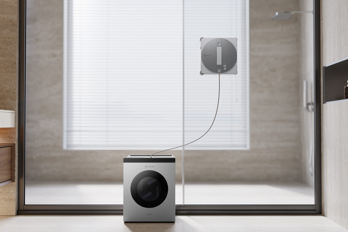 ECOVACS WINBOT W3 OMNI Robot Window Cleaner – Vortex Wash and WIN-SLAM 5.0 Sensor Detection