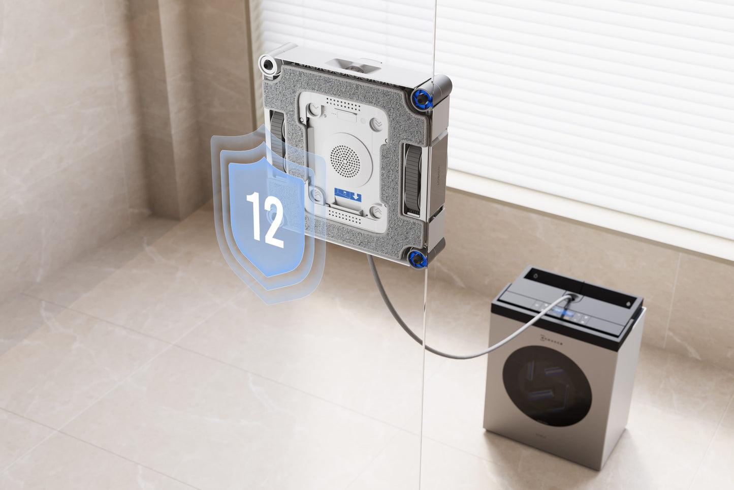 ECOVACS WINBOT W3 OMNI Robot Window Cleaner – Vortex Wash and WIN-SLAM 5.0 Sensor Detection